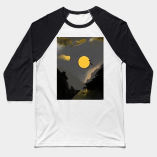 full moon In the cold night Baseball T-Shirt